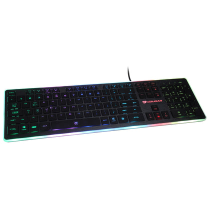 Cougar Vantar Gaming Keyboard - Extremely Flat Scissor Switches - 8 Colours - Plug & Play - Win-Lock - Media Buttons - CH Layout - Multicolour