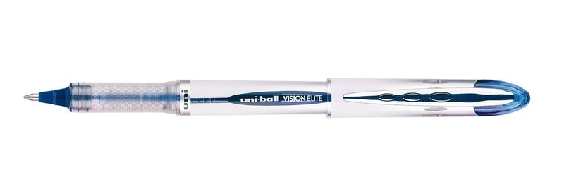 Uni-Ball 1 mm UB-200 Vision Elite Liquid Ink Rollerball Pen with Medium 0.6 mm Line Width and Blue Ink (Pack of 12