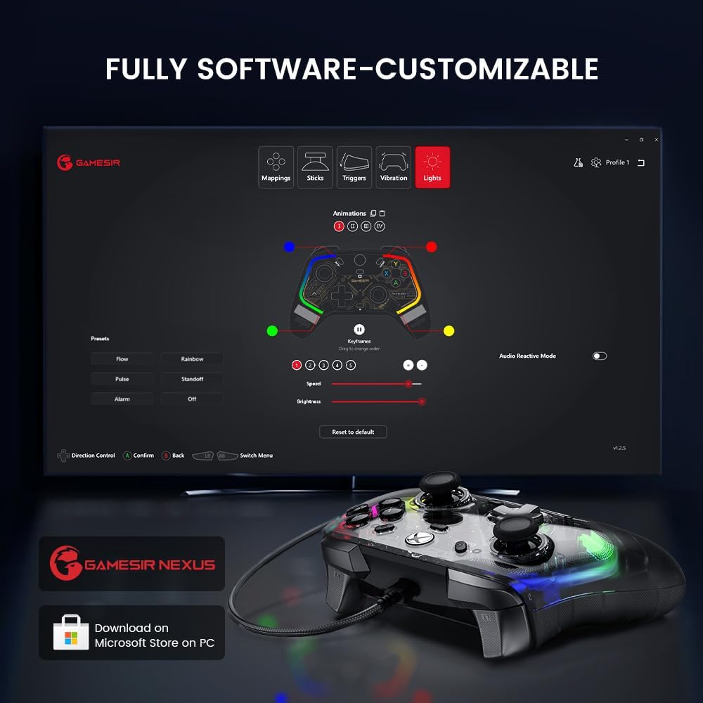 GameSir K1 Kaleid Controller, Wired Gaming Controller for PC/Xbox