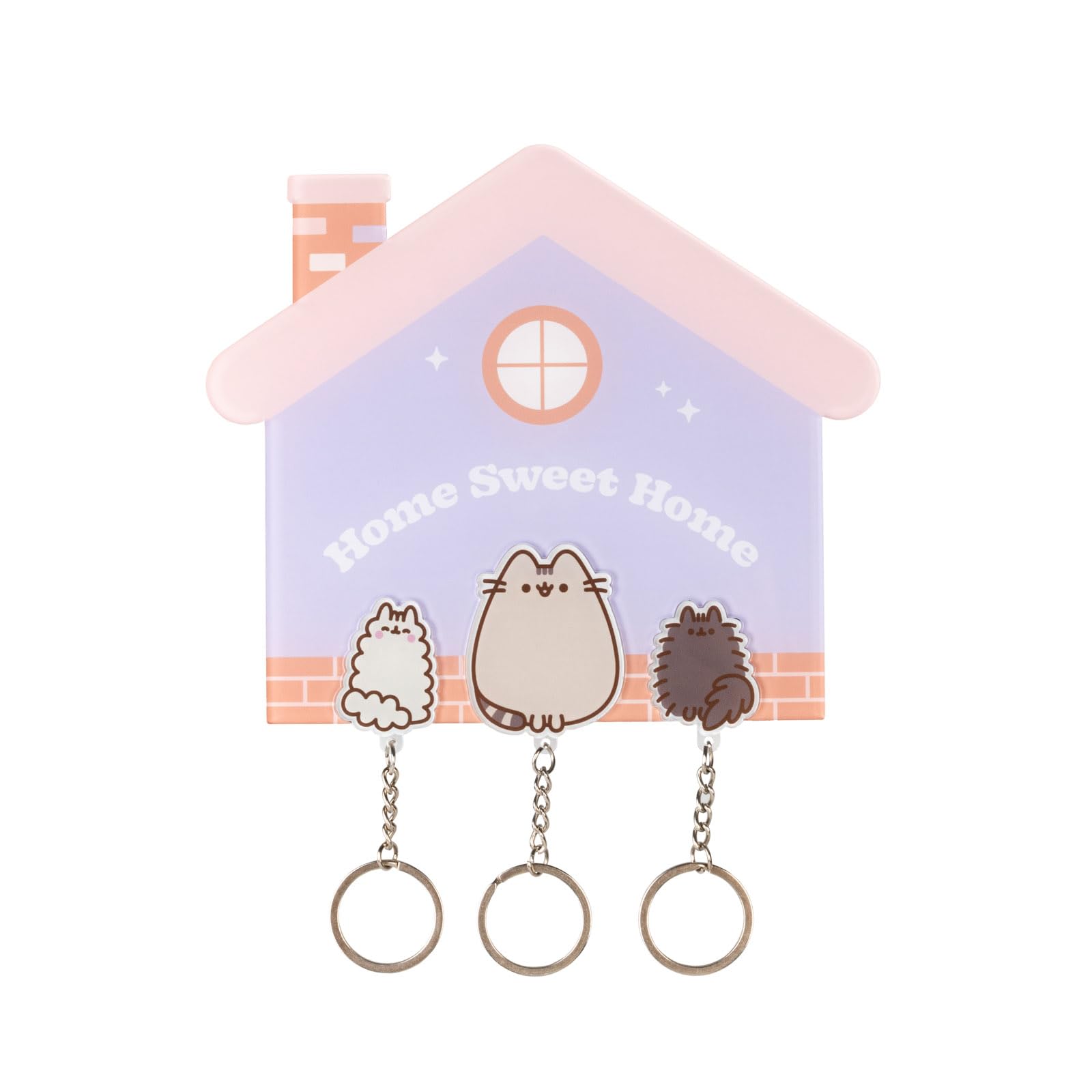 Grupo Erik | Support Porte-Clef Pusheen avec 2 Porte-Clés | Porte-Clés Mural | Des cadeaux pour femme, homme et enfant sous Licence Officielle (16 x 16 cm