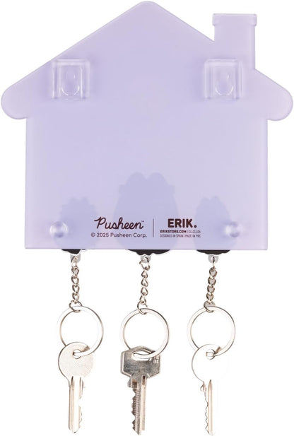 Grupo Erik | Support Porte-Clef Pusheen avec 2 Porte-Clés | Porte-Clés Mural | Des cadeaux pour femme, homme et enfant sous Licence Officielle (16 x 16 cm