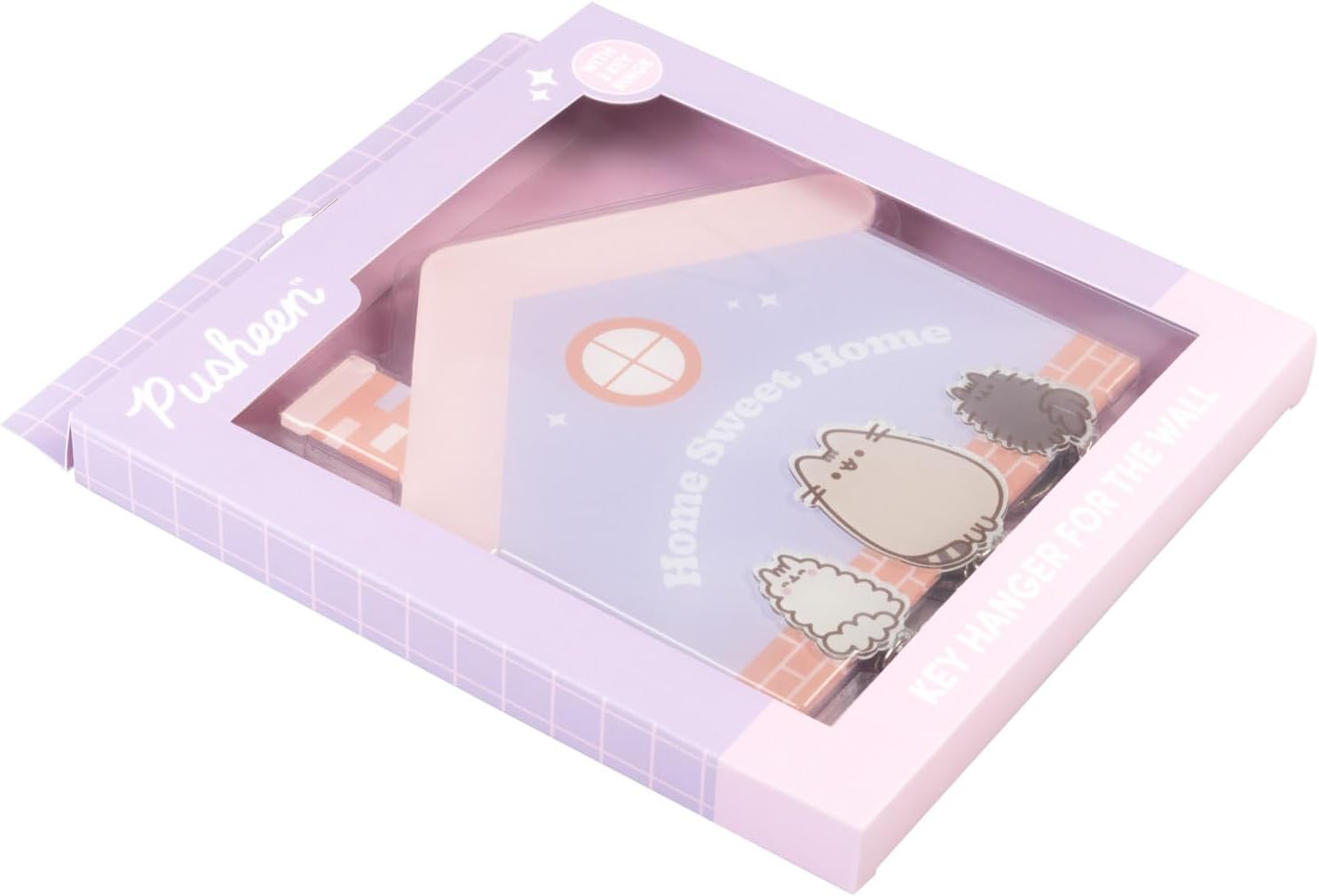 Grupo Erik | Support Porte-Clef Pusheen avec 2 Porte-Clés | Porte-Clés Mural | Des cadeaux pour femme, homme et enfant sous Licence Officielle (16 x 16 cm