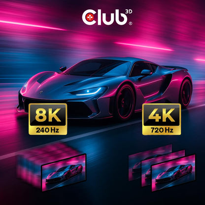 CLUB3D USB Type C Cable to DP 2.1 Bi-Directional VESA DP80 Certified Cable M/M 1m/3.28ft
