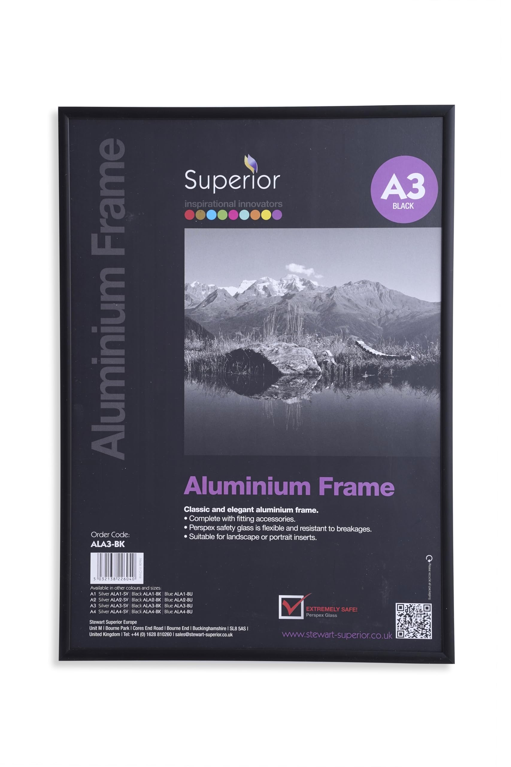 Seco Brushed Alum Frame 11Mm A3 Blk