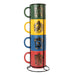 Grupo Erik Mugs Set of 4 - Harry Potter Merchandise | Stacking Mugs with Stand 10.8 oz - 300ml Coffee Cups Espresso | Harry Potter Gifts for