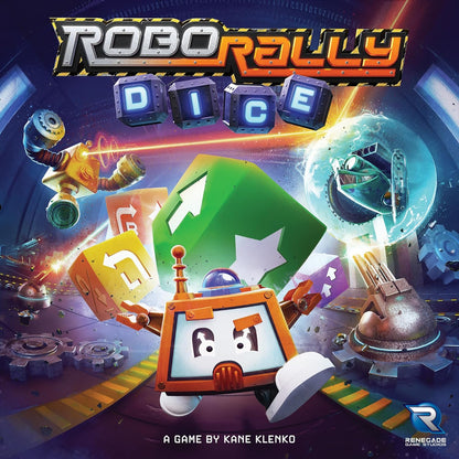 Renegade Games Robo Rally Dice – Wettbewerbsfähiges Rennroboter-Brettspiel, eigenständig oder Erweiterung, Hindernisse und Sabotage, Alter 14+, 2–4 Spieler, 30–45 Minuten