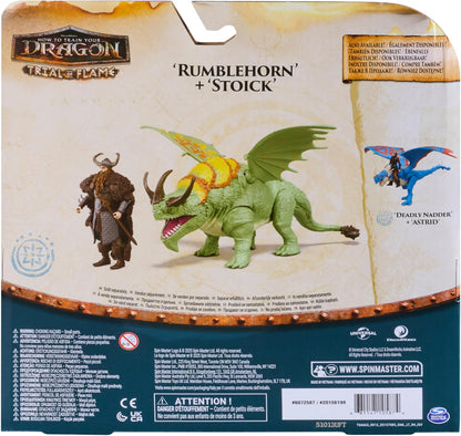 Dreamworks Dragons, How to Train Your Dragon, Rumblehorn & Stoick, Viking Duo Action Figures, Kids Toys for Boys Ages 4 and up