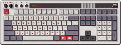 8Bitdo Retro 108 Mechanical Keyboard with 108 Keys and Integrated Numpad, Bluetooth/2.4G/USB-C Hot Swappable Wireless Gaming Keyboard for Windows and Android - N Edition - QWERTY ANSI US Layout