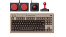 8Bitdo Retro Mechanical Keyboard, Bluetooth/2.4G/USB-C Hot Swappable Gaming Keyboard with 87 Keys, Dual Super Buttons and Super Stick for Windows and Android - ISO UK Layout - C64 Edition
