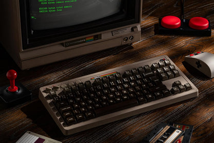 8Bitdo Retro Mechanical Keyboard, Bluetooth/2.4G/USB-C Hot Swappable Gaming Keyboard with 87 Keys, Dual Super Buttons and Super Stick for Windows and Android - ISO UK Layout - C64 Edition