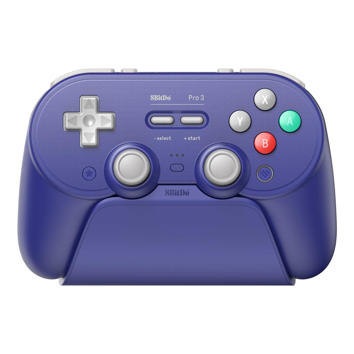 8BitDo Pro 3 Bluetooth Controller for Switch/Switch 2 – TMR Joysticks, Swappable ABXY Buttons, Pro Back Buttons, Charging Dock, Hall Effect Triggers, for Windows, Apple, SteamOS, Android - Purple