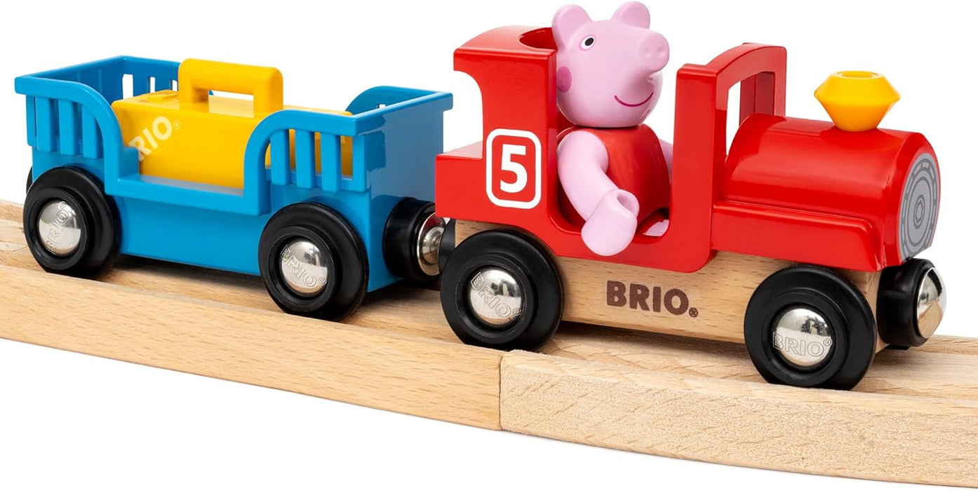 BRIO World Peppa Pig Starter Set Travel Toy Train Set for Kids Age 3 Years Up - Wooden Toddler Toys & Games