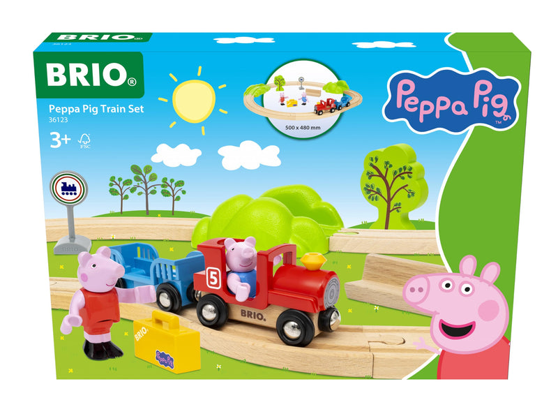 BRIO World Peppa Pig Starter Set Travel Toy Train Set for Kids Age 3 Years Up - Wooden Toddler Toys & Games