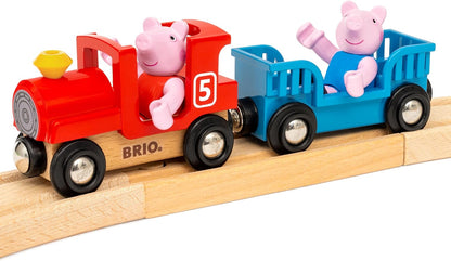 BRIO World Peppa Pig Starter Set Travel Toy Train Set for Kids Age 3 Years Up - Wooden Toddler Toys & Games