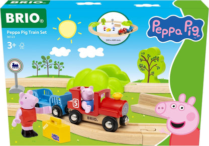 BRIO World Peppa Pig Starter Set Travel Toy Train Set for Kids Age 3 Years Up - Wooden Toddler Toys & Games