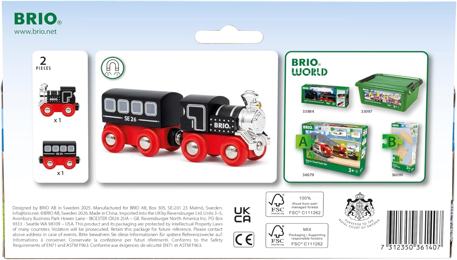 BRIO World - Special Edition Steam Train 2026 for Kids Age 3 Years and Up - Wooden Railway Accessories and Add Ons