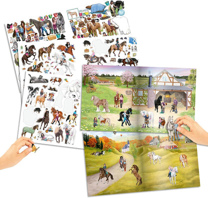 Depesche 13985 Miss Melody Stickerworld Sticker Book with 24 Background Pages for Sticking, Includes 3 Double Pages Clothing and Accessory Stickers