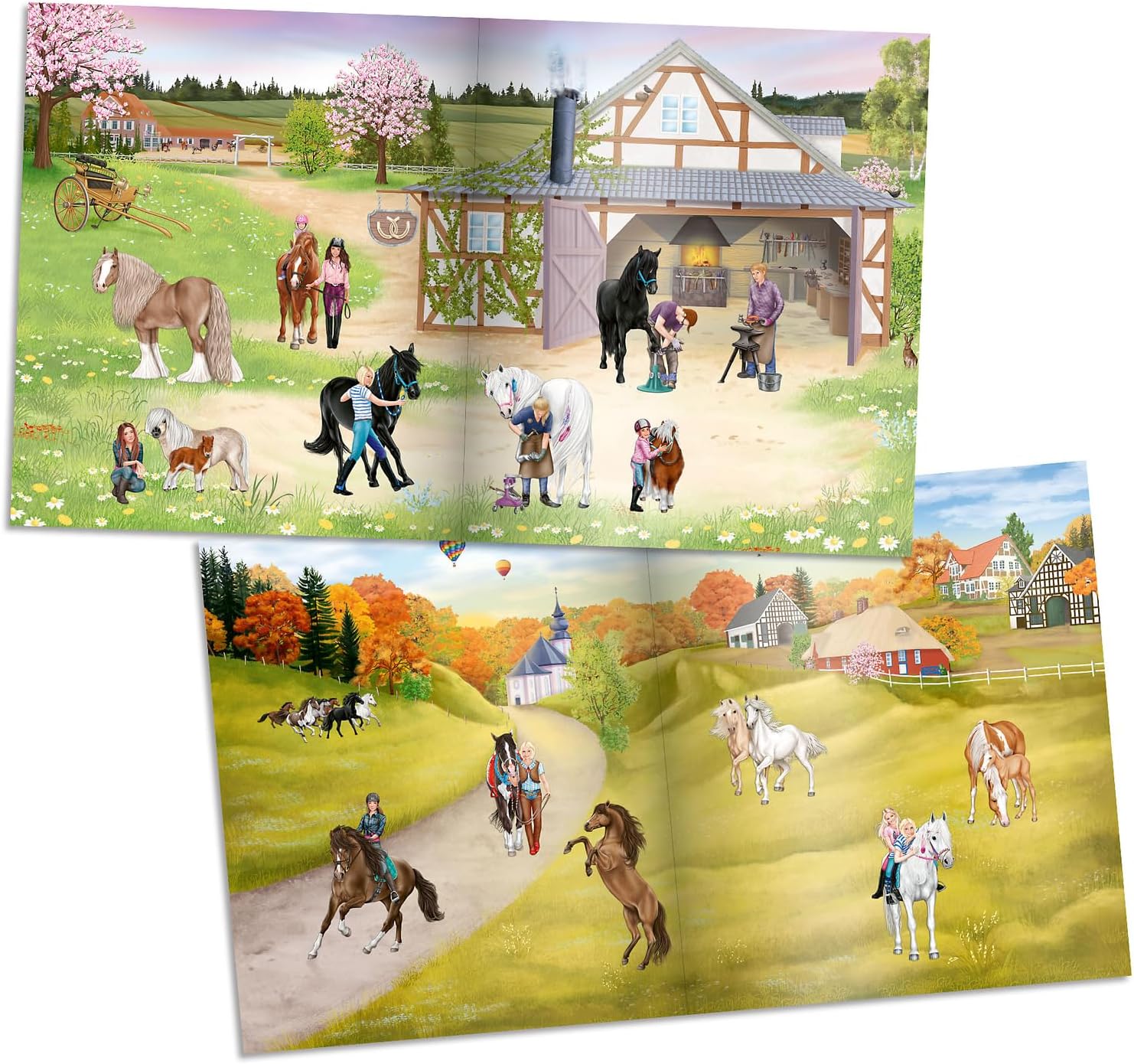 Depesche 13985 Miss Melody Stickerworld Sticker Book with 24 Background Pages for Sticking, Includes 3 Double Pages Clothing and Accessory Stickers