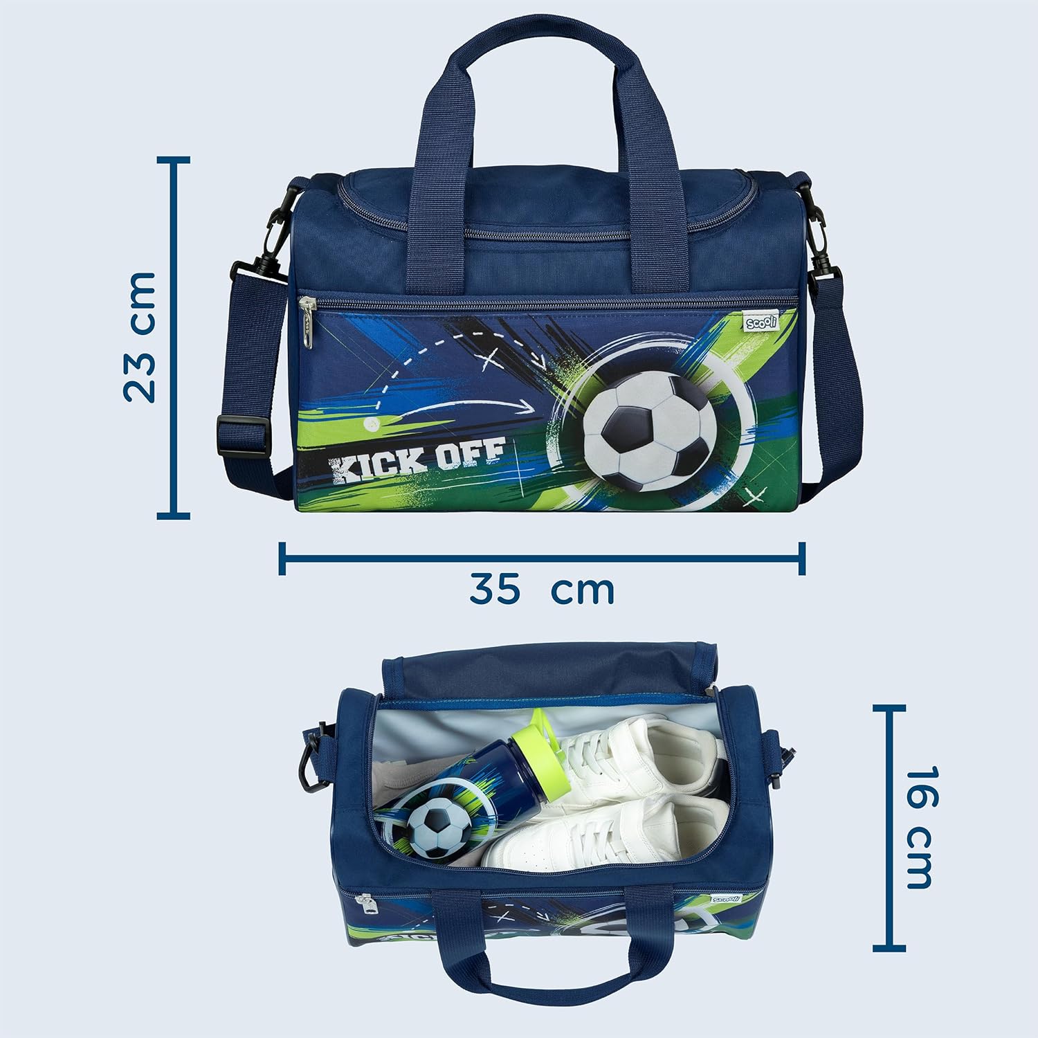 Scooli - Sports Bag for Children - 23 x 35 x 16 cm - Spacious Main Compartment - Adjustable Shoulder Strap - School Accessories - Shoulder Bag