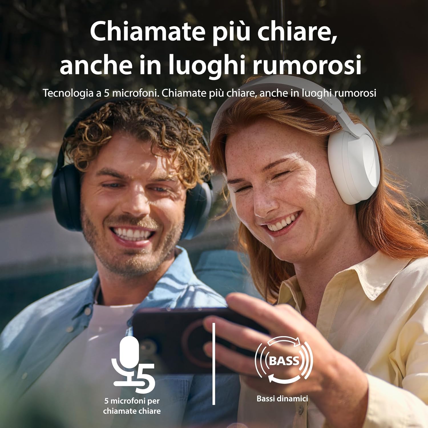 Philips TAH8000EBK/00 Cuffie Bluetooth over-ear wireless – Cancellazione del rumore, 70H di riproduzione, Assistente vocale compatibile, Ideali per viaggiare –