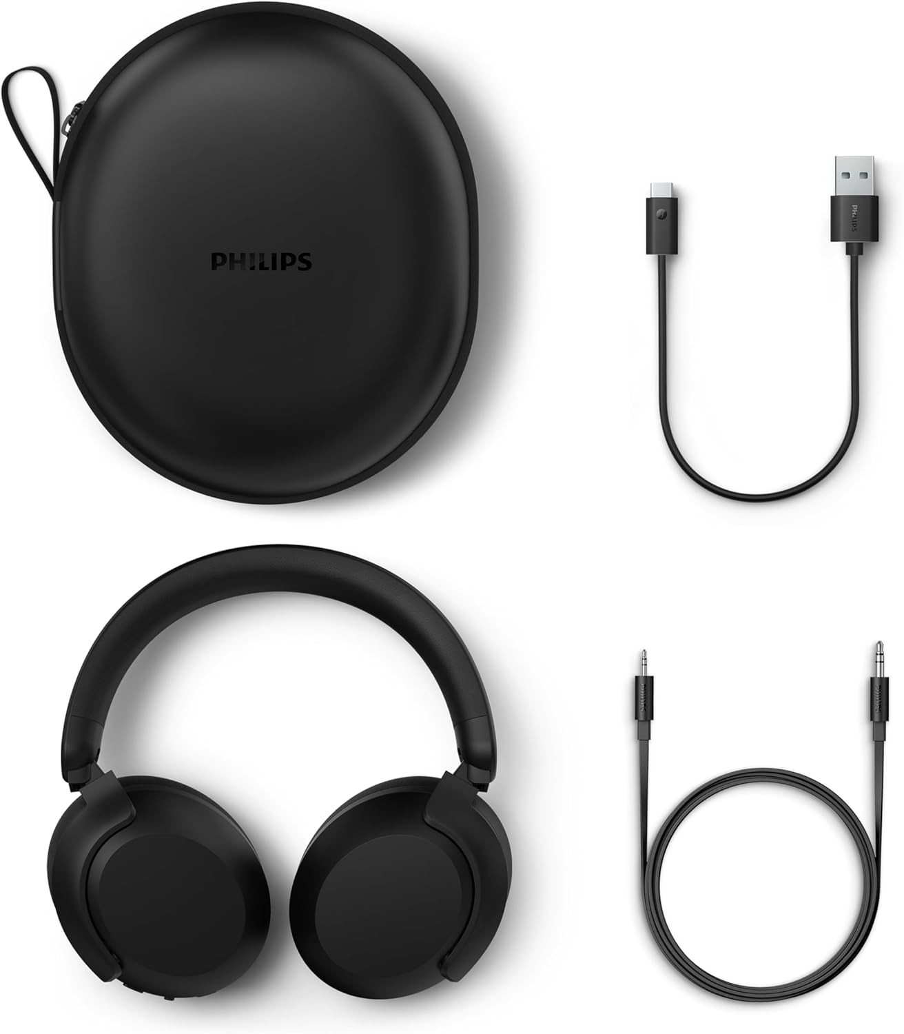 Philips TAH8000EBK/00 Cuffie Bluetooth over-ear wireless – Cancellazione del rumore, 70H di riproduzione, Assistente vocale compatibile, Ideali per viaggiare –