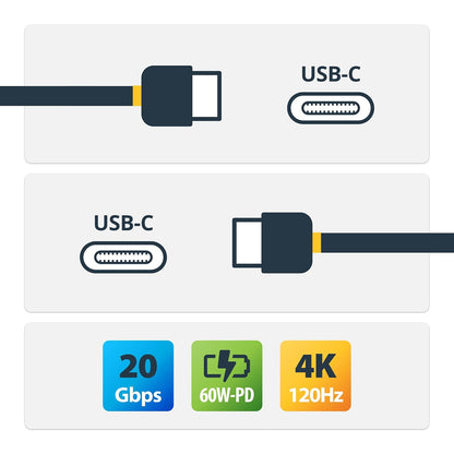 Startech - Usb Cable - Usb-C (M) To Usb-C (M) - Usb4 / Thunderbolt 3 / Thunderbolt 4 / Displayport 1.4 - 2 M - 4K120Hz S