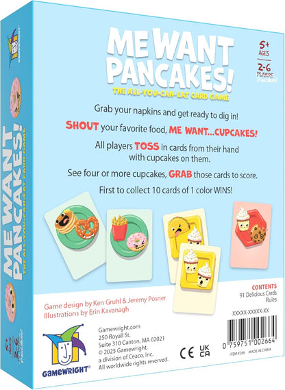 Gamewright | Me Want Pancakes | Board Game | Ages 5+ | 2-6 Players | 15 Minutes Playing Time