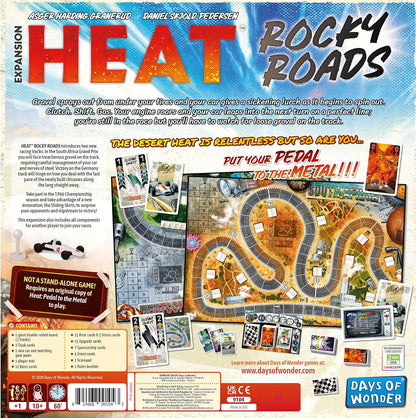 Asmodee | Heat - Rocky Roads | Board Game Expansion | Ages 10+ | 1-7 Players | 30-60 Minutes Playing Time