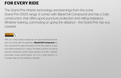Continental Grand Prix 700 x 30C Black FB Road Tyre