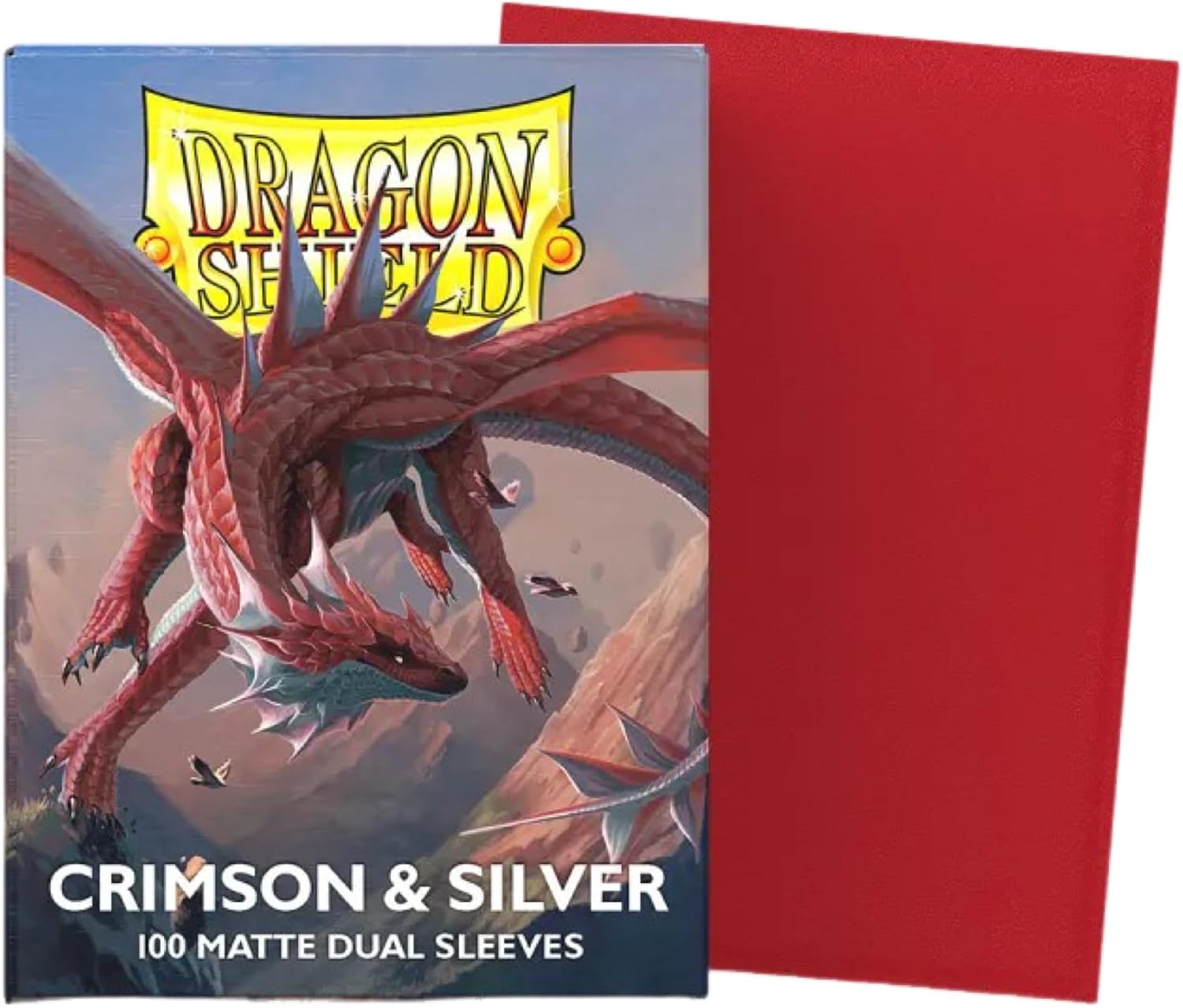 Dragon Shield: Matte - Dual Crimson & Silver (100