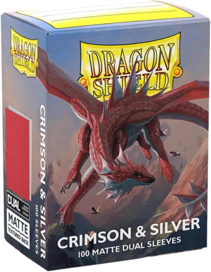 Dragon Shield: Matte - Dual Crimson & Silver (100