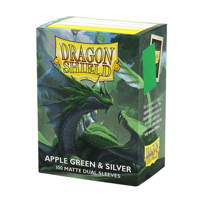 Dragon Shield: Matte - Dual Apple Green & Silver (100