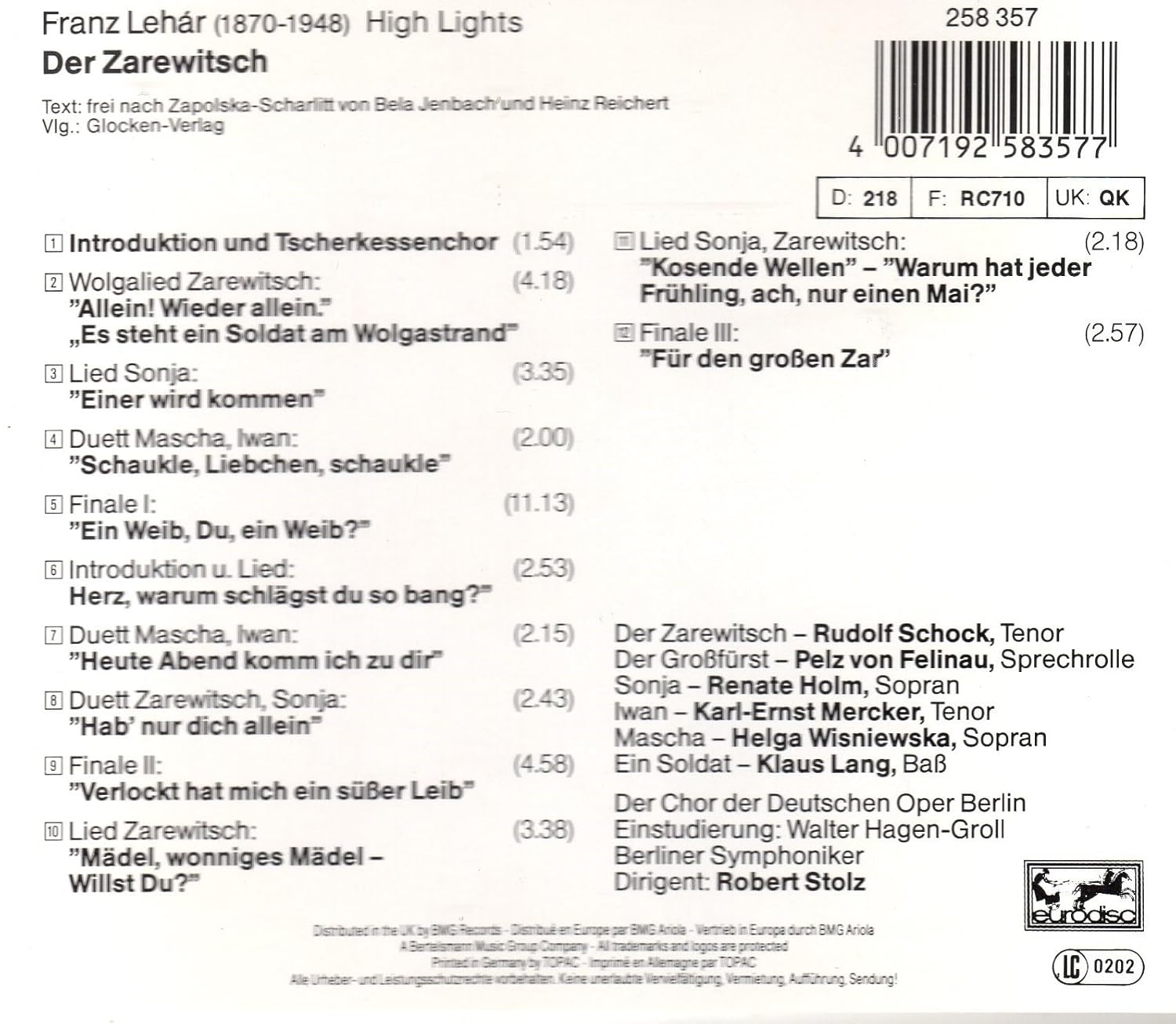 Franz Lehar - Der Zarewitsch