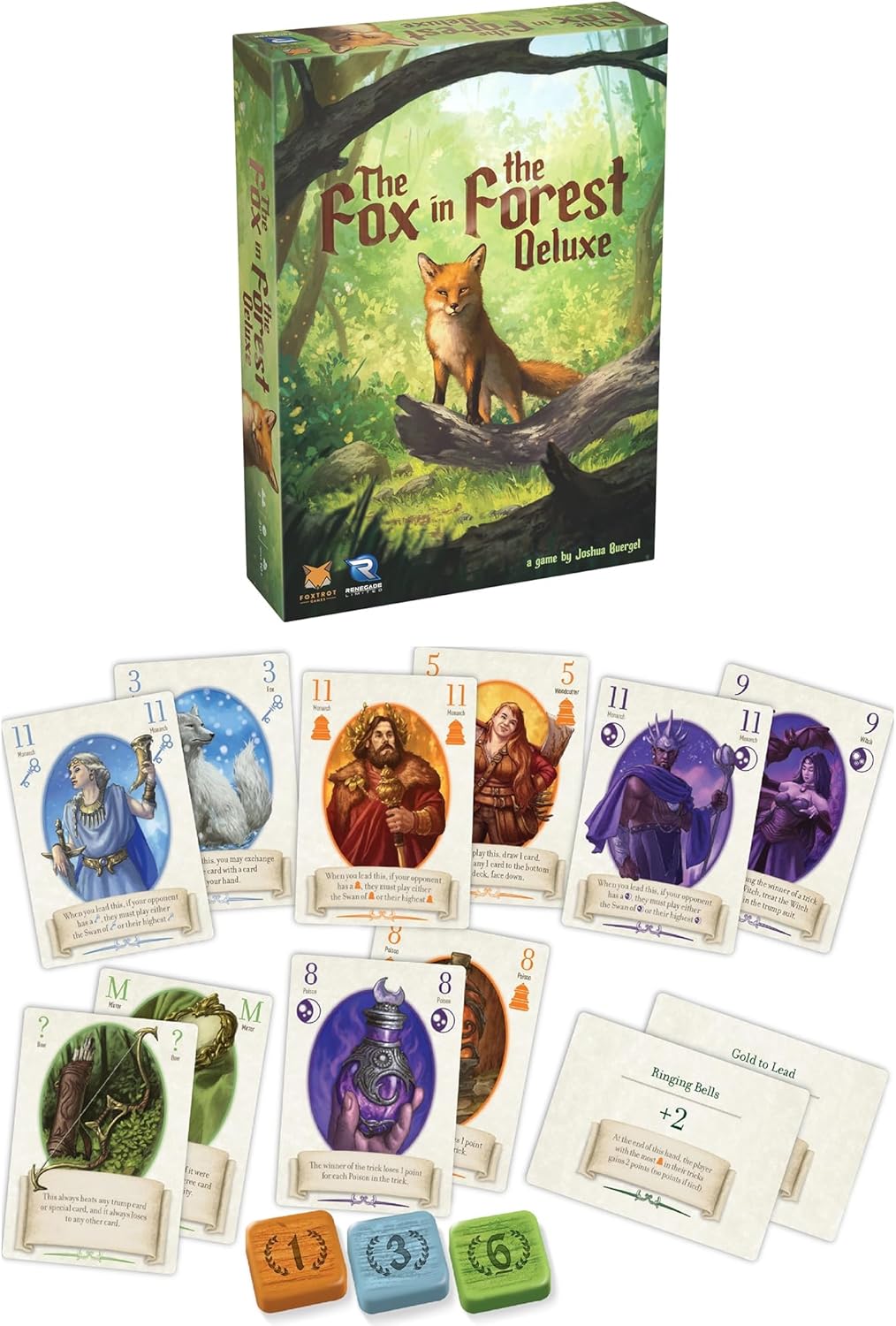 Renegade Games : The Fox in The Forest Deluxe Edition - Trick Taking Card Game, New Modules & Illustrations, Special Cards, Ages 10+, 2 Players