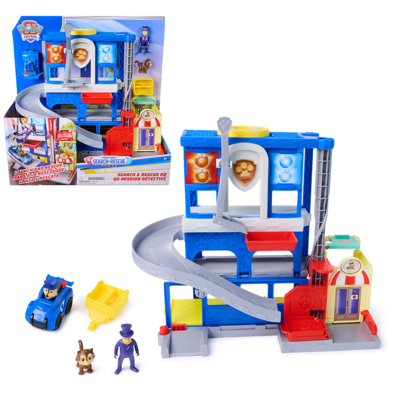 Paw Patrol: Pup Squad, Search & Rescue HQ Playset with Chase Pup Squad Racer, Humdinger Action Figure and Kitty Pal, Kids Toys for Boys and Girls Ages 3+