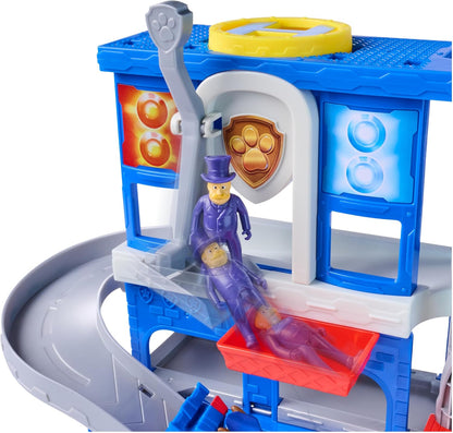 PAW Patrol - Pup Squad Search & Rescue Politiebureau - Speelset met Racer Chase Humdinger & Kattenvriendje - Speelsets