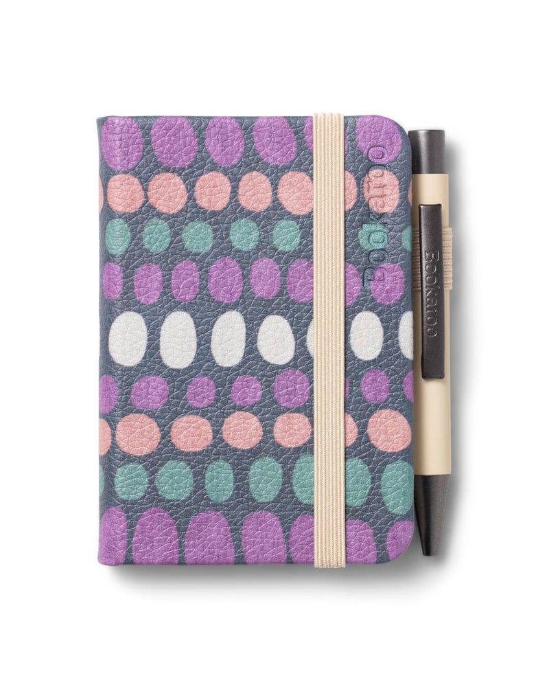 IF Bookaroo Notebook - A7 Pocket and Handbag size Notebook plus Black Ballpoint Pen, 192 pages - Pastels Cream - Dots