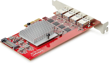 StarTech 4-Port USB-A 10Gbps PCIe Card, 4x Independent USB 3.2 Controllers, PCI Express 3.0 Expansion Card, TAA