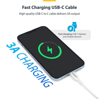 Startech.Com - Usb Cable - Usb-C (M) To Usb-C (M) - Usb 2.0 - 3 A - 1 M - Usb Power Delivery (60W) - White (Pack Of 2)
