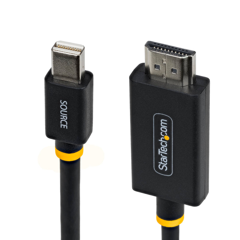 StarTech 1m (3ft) Mini DisplayPort to HDMI Adapter Cable, 4K 60Hz with HBR3/HDCP 2.3/DPCP, MDP to HDMI 2.0 Cable, Active Video Converter