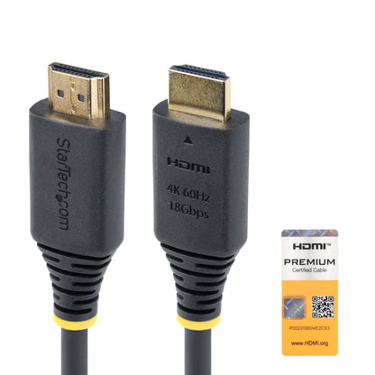 StarTech.com 8ft (2.4m) Premium Certified High Speed HDMI Cable, 4K 60Hz/1440p 144Hz, 18Gbps, UHD HDMI 2.0 Cord, TPE Jacket