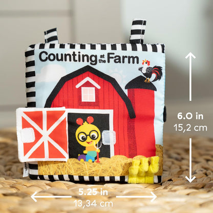 Baby Einstein Farm Explorers Counting at The Farm - Libro de Actividades Suave, multisensorial, para el Tiempo Boca Abajo, a Partir de 0 Meses