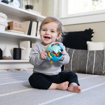 Baby Einstein Rattle & Sense Sensory Ball, with Bead Chasers, Ages 3 Months and Up