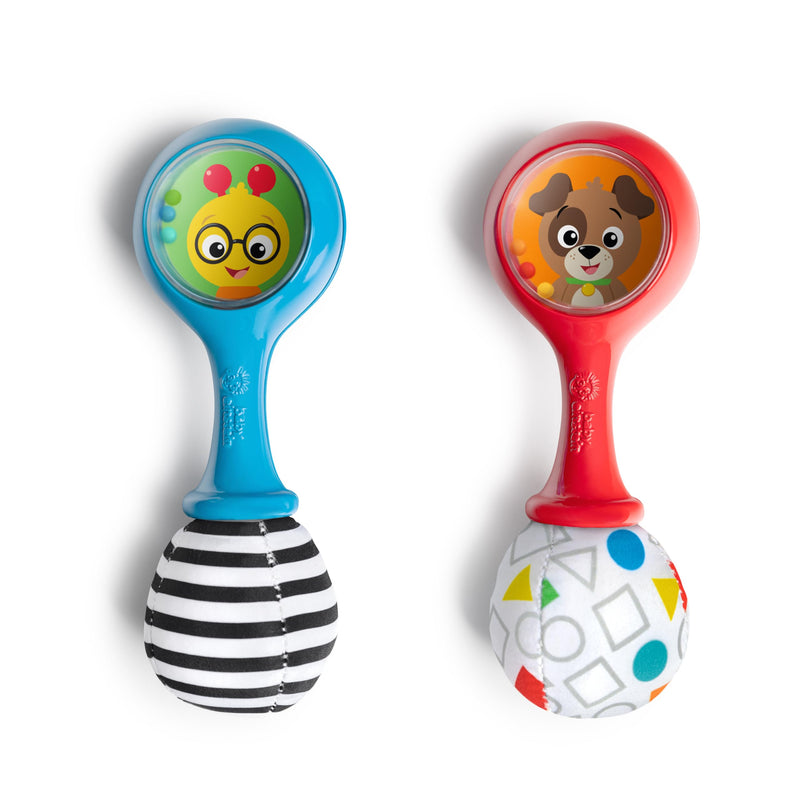 Baby Einstein, Shake & Groove Maracas - Hochets Instruments Multisensoriels, Développement Auditif et Moteur, Léger et Facile à Saisir, 3 Mois et Plus