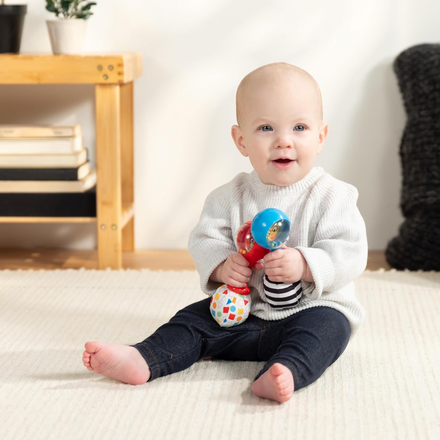 Baby Einstein, Shake & Groove Maracas - Hochets Instruments Multisensoriels, Développement Auditif et Moteur, Léger et Facile à Saisir, 3 Mois et Plus