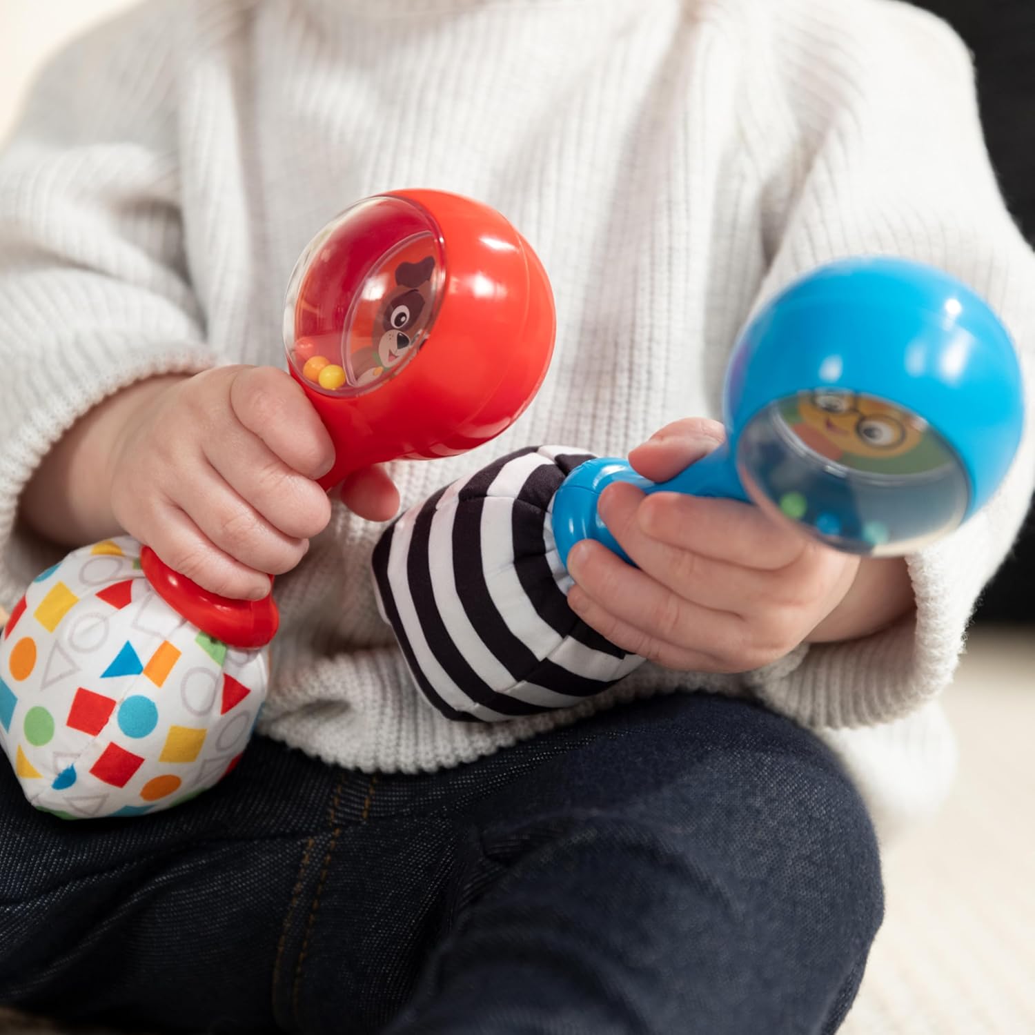 Baby Einstein, Shake & Groove Maracas - Hochets Instruments Multisensoriels, Développement Auditif et Moteur, Léger et Facile à Saisir, 3 Mois et Plus