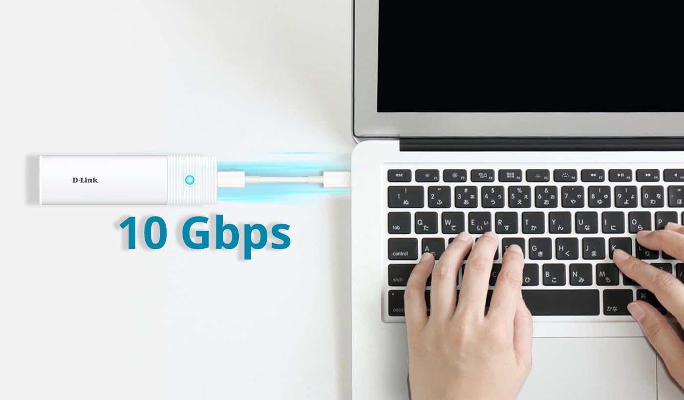 D-Link DSP-111 USB-C M.2 NVMe/NGFF SSD-behuizing, 10 Gbps USB 3.2 Gen 2, gereedschapsvrije installatie, M/B+M-sleutel, ondersteunt 2230/2242/2260/2280, behuizing van aluminiumlegering, tot 4 TB