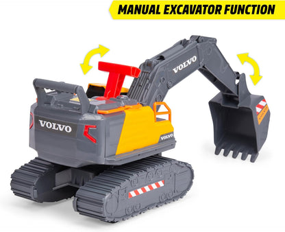 Dickie Toys - Volvo graafmachine Power Excavator (30 cm) - speelgoedgraafmachine voor kinderen vanaf 3 jaar met vrijloop, hendelbediening, licht en geluid, geschikt als zandspeelgoed, incl. batterijen