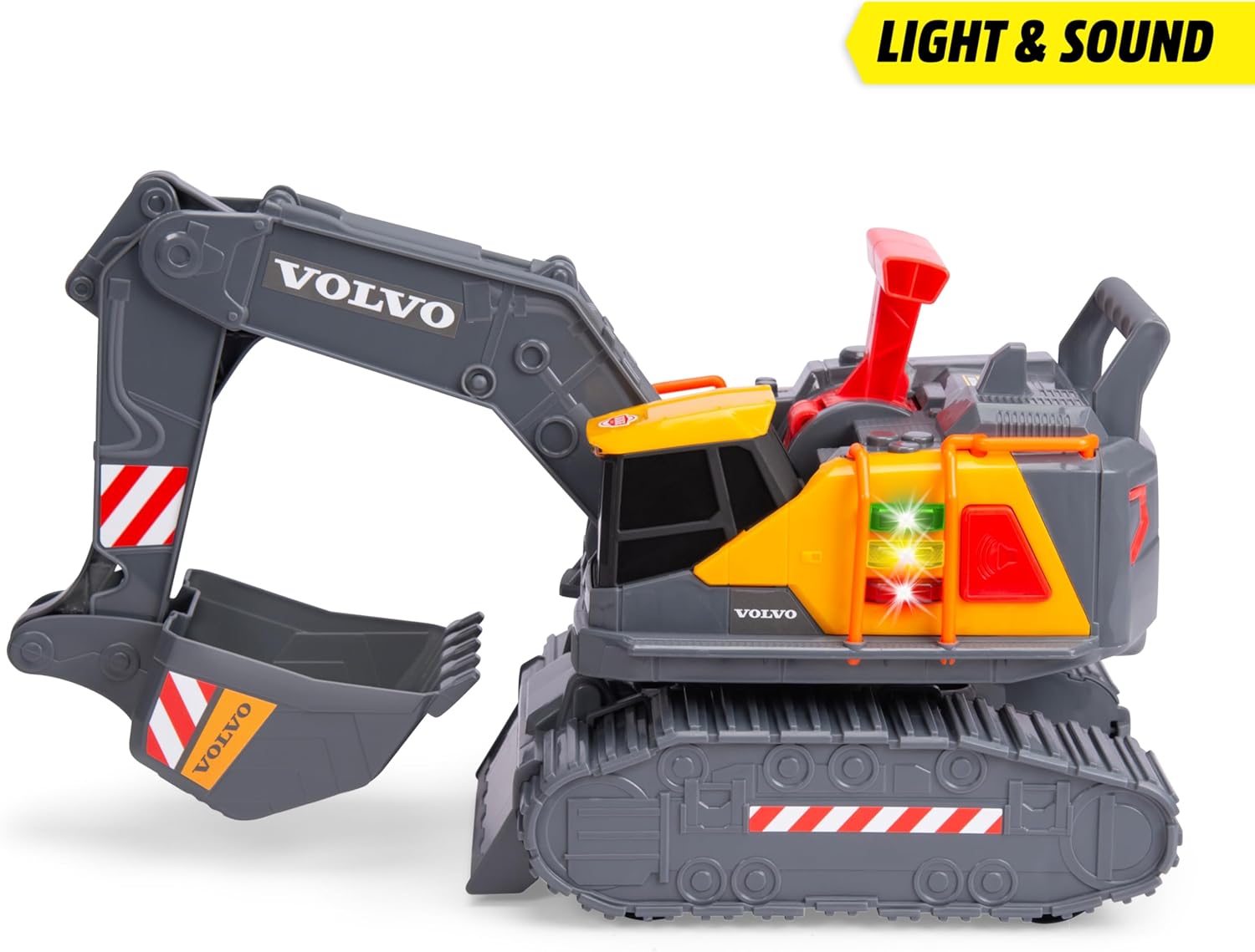 Dickie Toys - Volvo graafmachine Power Excavator (30 cm) - speelgoedgraafmachine voor kinderen vanaf 3 jaar met vrijloop, hendelbediening, licht en geluid, geschikt als zandspeelgoed, incl. batterijen