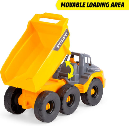 Dickie Toys - Volvo Tough Hauler kiepwagen (26 cm) – speelgoed-kiepwagen voor kinderen vanaf 3 jaar met vrijloop en beweegbare laadvlak, geschikt als zandspeelgoed